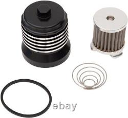 PC Racing Flo Spin On Stainless Steel Oil Filter Black with Polished HARLEY BMW