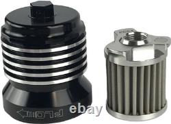 PC Racing Flo Spin On Stainless Steel Oil Filter Black with Polished PCS4BC