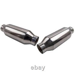 Pair of 2.5 inch 2.5 Single Chamber Performance Racing Round Universal Mufflers