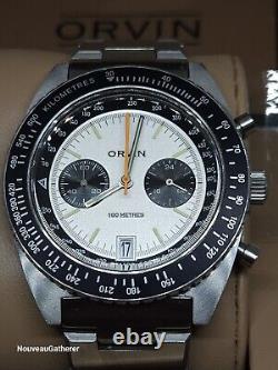 Panda Steel Racing Chronograph. ORC7. ORVIN. Mens's Watch w SEIKO VK64 MECHA