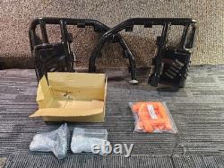 (QTY 2) Alba Racing Propeg Nerf Bars Black with Orange Net, Stainless Steel