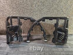 (QTY 2) Alba Racing Propeg Nerf Bars Black with Orange Net, Stainless Steel