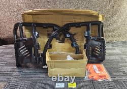 (QTY 2) Alba Racing Propeg Nerf Bars Black with Orange Net, Stainless Steel