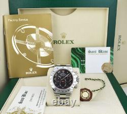 ROLEX 40mm Stainless Steel DAYTONA Black Race Dial Fat Buckle 116520 SANT BLANC