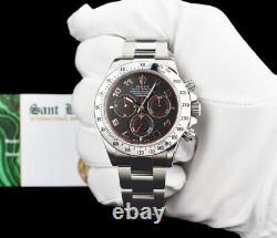 ROLEX 40mm Stainless Steel DAYTONA Black Race Dial Fat Buckle 116520 SANT BLANC