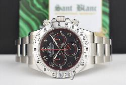 ROLEX 40mm Stainless Steel DAYTONA Black Race Dial Fat Buckle 116520 SANT BLANC