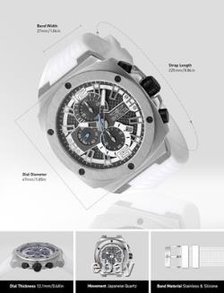 Racing Men 47mm Stainless Steel Black + Steel Grey dial VD57 Quartz