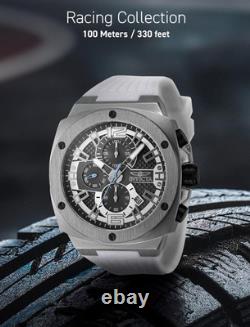 Racing Men 47mm Stainless Steel Black + Steel Grey dial VD57 Quartz