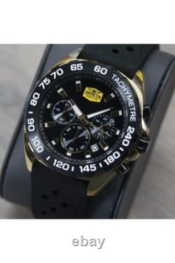 Racing Stainless Steel Men's Quartz Watch 43mm, Gold/Black, Strap