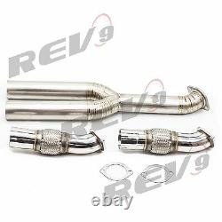 Rev9 3 Stainless Steel Flex Pipe W / Titanium Y Pipe Racing For 09-17 Gtr R35