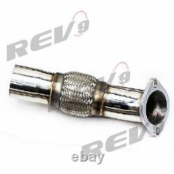 Rev9 3 Stainless Steel Flex Pipe W / Titanium Y Pipe Racing For 09-17 Gtr R35