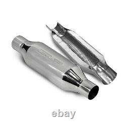 SLP Universal Stainless Steel Round Bullet Type 3 In/Out Exhaust Muffler 31067