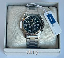 Seiko Stainless Steel Chronograph British Racing Green Mens Watch SND411PC