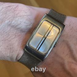 Seiko Tank Watch Stainless Steel 1520-3630 JAPAN-Z Racing Stripe dial Rare