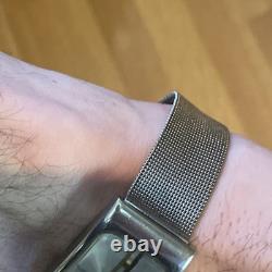 Seiko Tank Watch Stainless Steel 1520-3630 JAPAN-Z Racing Stripe dial Rare