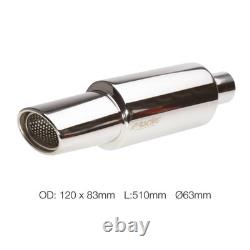 Simoni Racing Muffler oval id 63mm stainless steel ESR772