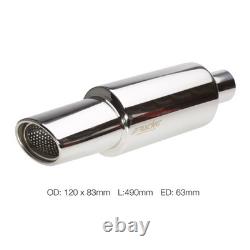 Simoni Racing Muffler oval id 63mm stainless steel ESR772