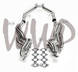 Stainless Long Tube Exhaust Manifold Header & H-Pipe 05-10 Ford Mustang GT 4.6L