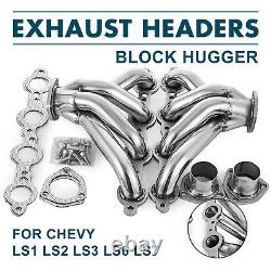 Stainless Racing Block Hugger Exhaust Headers Fits Chevy LS1 LS6 Shorty