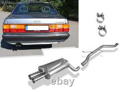 Stainless Steel Racing System From Kat Audi 100 Type C3 Quattro 2x63mm Round