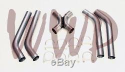 Stainless Steel SS409 Universal 3 Crossover X-Pipe Exhaust System Kit 3.00 Dia