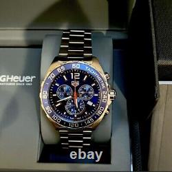 Tag Heuer 43mm F1 Qtz Chrono Formula CAZ1014 All S/S Blue/Orange GORGEOUS NEW