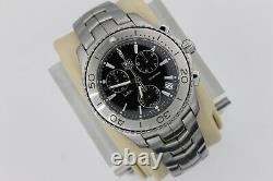 Tag Heuer Black Mens Watch CJ1110. BA0576 Link Chronograph Racing Dive Silver SS