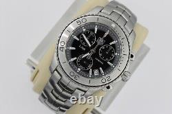 Tag Heuer Black Mens Watch CJ1110. BA0576 Link Chronograph Racing Dive Silver SS