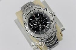 Tag Heuer Black Mens Watch CJ1110. BA0576 Link Chronograph Racing Dive Silver SS