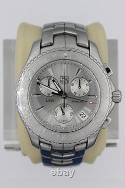 Tag Heuer Silver Mens Watch CJ1111. BA0576 Link Chronograph Racing Dive Sport SS