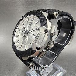 Tissot T-Race Chronograph Automatic Watch Men 48mm Silver Dial Stainless Steel