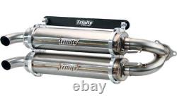 Trinity Racing Dual Slip-On Mufflers Stainless Steel #TR-4152S-SS Polaris