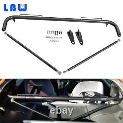 Universal Stainless Steel Racing Safety Black Harness Bar Seat Belt Roll Rod Bar