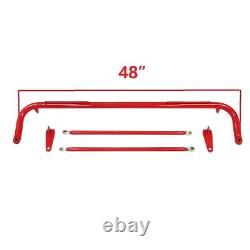 Universal Stainless Steel Racing Safety Harness Bar Seat Belt Roll Rod Bar Red