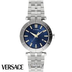 Versace VE2B00421 V-Race blue silver Stainless Steel Men's Watch NEW
