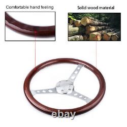 15 380mm Classic Ahogany Wood Volant Roue Grain Brown Horn Bouton