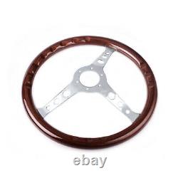 15 380mm Classic Ahogany Wood Volant Roue Grain Brown Horn Bouton