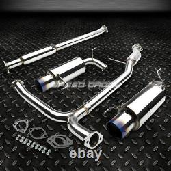4.5dual Muffler Burnt Tip Stainless Racing Catback Exhaust For 98-02 Accord Cg