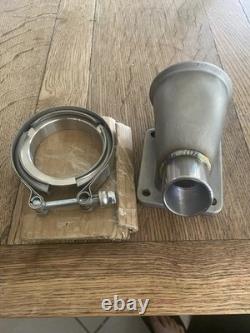 Adaptateur CX Racing en acier inoxydable moulé T4 vers V Band de 3 pouces avec tube pour soupape de décharge de 44 mm