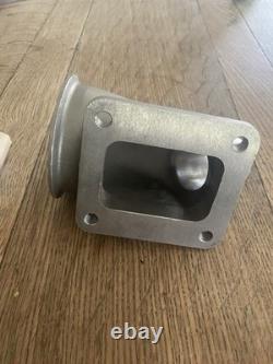 Adaptateur CX Racing en acier inoxydable moulé T4 vers V Band de 3 pouces avec tube pour soupape de décharge de 44 mm