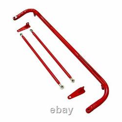 Barre de harnais de course universelle 48 en acier inoxydable avec supports rouges