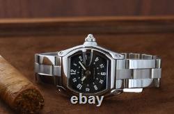 Cartier Roadster Large Automatique, Cadran de Course Noir en Acier Inoxydable, W62004V3