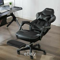 Chaise De Bureau Gaming Racing Exécutif En Cuir Ordinateur Fauteuil Pivotant Avec Repose-pied