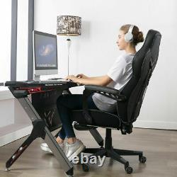 Chaise De Bureau Gaming Racing Exécutif En Cuir Ordinateur Fauteuil Pivotant Avec Repose-pied