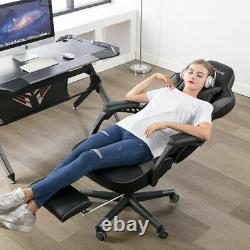 Chaise De Bureau Gaming Racing Exécutif En Cuir Ordinateur Fauteuil Pivotant Avec Repose-pied