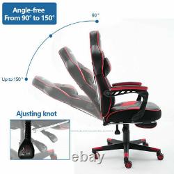 Chaise De Bureau Gaming Racing Exécutif En Cuir Ordinateur Fauteuil Pivotant Avec Repose-pied