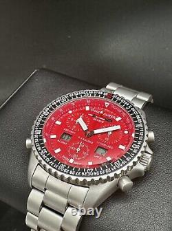 Chase-durer F1 Racing Chrono Alarm Chronograph Cadran Rouge 42mm en Acier Inoxydable