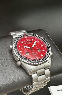 Chase-durer F1 Racing Chrono Alarm Chronograph Cadran Rouge 42mm en Acier Inoxydable