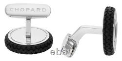 Chopard Classic Racing Boutons de Manchette en Acier Inoxydable et Caoutchouc Noir pour Hommes 95014-0066