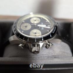 Chronographe de course vintage 1960 Quartz 40 mm montre homme en acier inoxydable